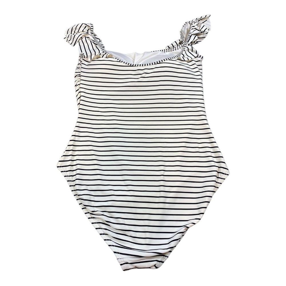 Vince Camuto Bathing Swimwear Womans Sz‎ 12 Stripes White Black Print Swimsuit - Picture 6 of 10